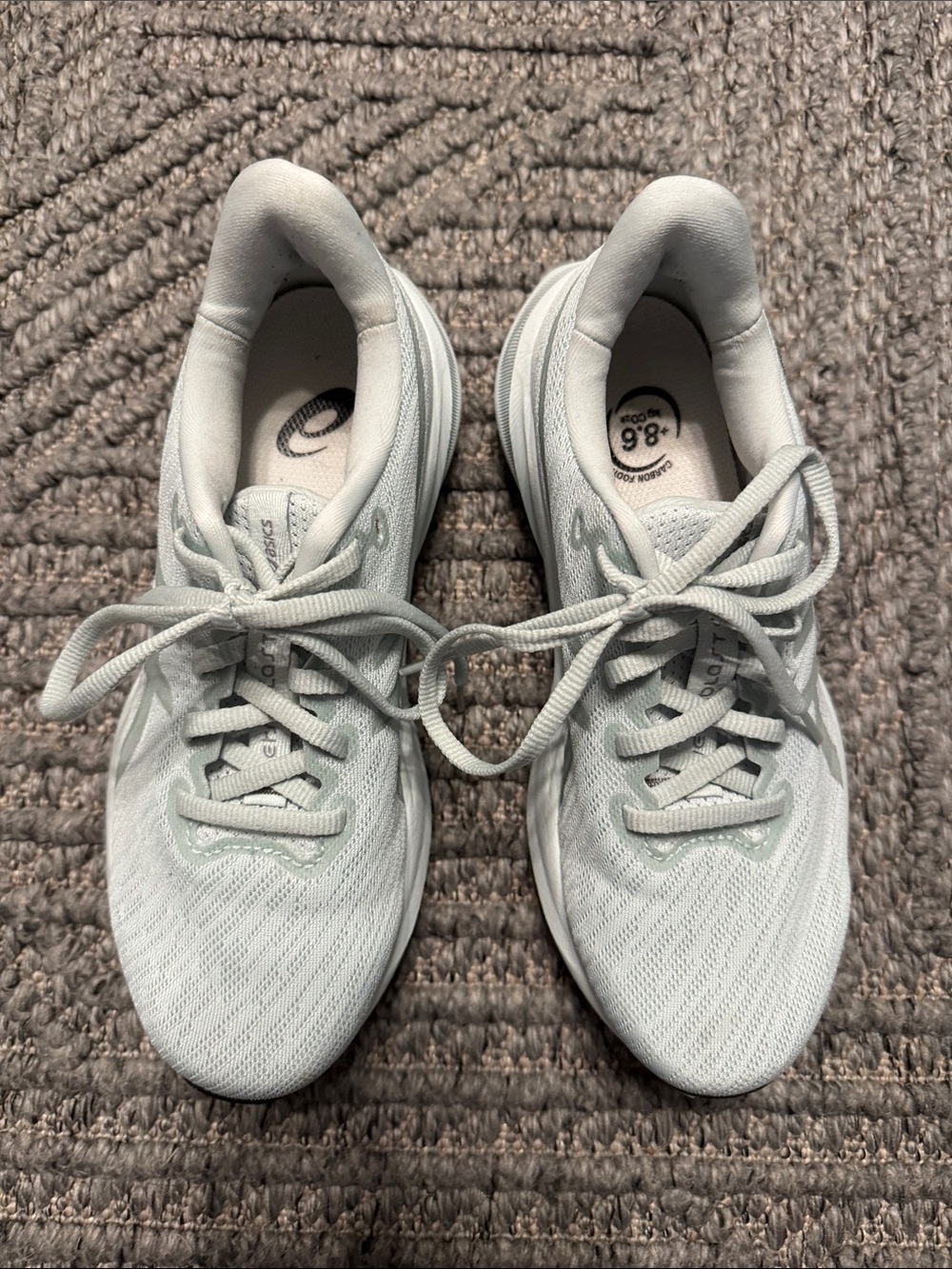 Asics Women's Light Gray/White Athletic Running Shoes